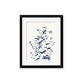 Picture of Blue Flower Sketch I _GroupedProduct_Rectangle_Portrait_Framed_Matted_