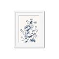 Picture of Blue Flower Sketch I _GroupedProduct_Rectangle_Portrait_Framed_Matted_