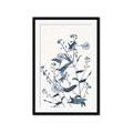 Picture of Blue Flower Sketch I _GroupedProduct_Rectangle_Portrait_Framed_Matted_