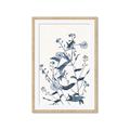 Picture of Blue Flower Sketch I _GroupedProduct_Rectangle_Portrait_Framed_Matted_