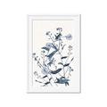Picture of Blue Flower Sketch I _GroupedProduct_Rectangle_Portrait_Framed_Matted_