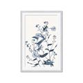 Picture of Blue Flower Sketch I _GroupedProduct_Rectangle_Portrait_Framed_Matted_