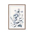 Picture of Blue Flower Sketch I _GroupedProduct_Rectangle_Portrait_Framed_Matted_