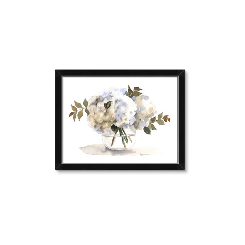 Picture of White Hydrangea in a Vase _GroupedProduct_Rectangle_Landscape_Framed_Matted_