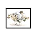 Picture of White Hydrangea in a Vase _GroupedProduct_Rectangle_Landscape_Framed_Matted_
