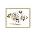 Picture of White Hydrangea in a Vase _GroupedProduct_Rectangle_Landscape_Framed_Matted_