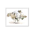 Picture of White Hydrangea in a Vase _GroupedProduct_Rectangle_Landscape_Framed_Matted_