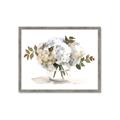 Picture of White Hydrangea in a Vase _GroupedProduct_Rectangle_Landscape_Framed_Matted_