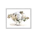 Picture of White Hydrangea in a Vase _GroupedProduct_Rectangle_Landscape_Framed_Matted_