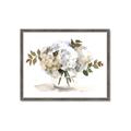 Picture of White Hydrangea in a Vase _GroupedProduct_Rectangle_Landscape_Framed_Matted_