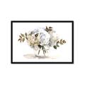 Picture of White Hydrangea in a Vase _GroupedProduct_Rectangle_Landscape_Framed_Matted_