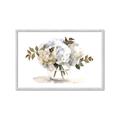 Picture of White Hydrangea in a Vase _GroupedProduct_Rectangle_Landscape_Framed_Matted_