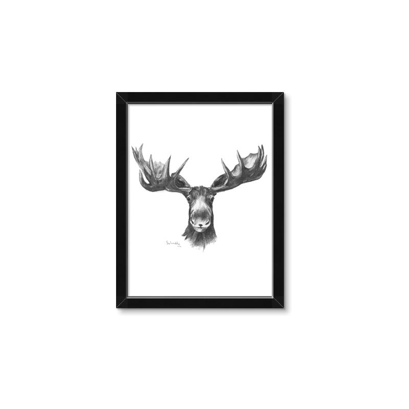 Picture of Moose Sketch _GroupedProduct_Rectangle_Portrait_Framed_Matted_