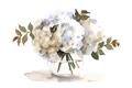 Picture of White Hydrangea in a Vase _GroupedProduct_Rectangle_Landscape_Unframed_Print_Only_