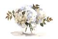 Picture of White Hydrangea in a Vase _GroupedProduct_Rectangle_Landscape_Unframed_Print_Only_