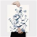 Picture of Blue Flower Sketch I _GroupedProduct_Rectangle_Portrait_Canvas_