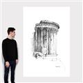 Picture of Greek Column Sketch _GroupedProduct_Rectangle_Portrait_Canvas_