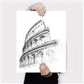 Picture of Colosseum Sketch _GroupedProduct_Rectangle_Portrait_Canvas_