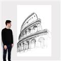 Picture of Colosseum Sketch _GroupedProduct_Rectangle_Portrait_Canvas_