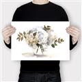 Picture of White Hydrangea in a Vase _GroupedProduct_Rectangle_Landscape_Canvas_