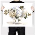 Picture of White Hydrangea in a Vase _GroupedProduct_Rectangle_Landscape_Canvas_