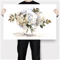 Picture of White Hydrangea in a Vase _GroupedProduct_Rectangle_Landscape_Canvas_