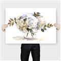 Picture of White Hydrangea in a Vase _GroupedProduct_Rectangle_Landscape_Canvas_