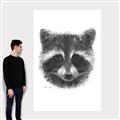 Picture of Raccoon Sketch _GroupedProduct_Rectangle_Portrait_Canvas_