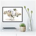 Picture of White Hydrangea in a Vase _GroupedProduct_Rectangle_Landscape_Canvas_Framed_