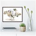 Picture of White Hydrangea in a Vase _GroupedProduct_Rectangle_Landscape_Canvas_Framed_