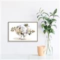 Picture of White Hydrangea in a Vase _GroupedProduct_Rectangle_Landscape_Canvas_Framed_
