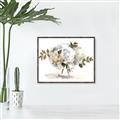 Picture of White Hydrangea in a Vase _GroupedProduct_Rectangle_Landscape_Canvas_Framed_