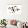 Picture of White Hydrangea in a Vase _GroupedProduct_Rectangle_Landscape_Canvas_Framed_