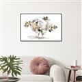 Picture of White Hydrangea in a Vase _GroupedProduct_Rectangle_Landscape_Canvas_Framed_