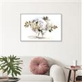 Picture of White Hydrangea in a Vase _GroupedProduct_Rectangle_Landscape_Canvas_Framed_