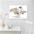 Picture of White Hydrangea in a Vase _GroupedProduct_Rectangle_Landscape_Canvas_Framed_