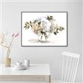Picture of White Hydrangea in a Vase _GroupedProduct_Rectangle_Landscape_Canvas_Framed_