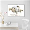 Picture of White Hydrangea in a Vase _GroupedProduct_Rectangle_Landscape_Canvas_Framed_