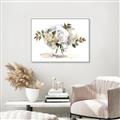 Picture of White Hydrangea in a Vase _GroupedProduct_Rectangle_Landscape_Canvas_Framed_