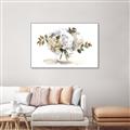 Picture of White Hydrangea in a Vase _GroupedProduct_Rectangle_Landscape_Canvas_Framed_