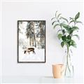 Picture of Moose in the snow _GroupedProduct_Rectangle_Portrait_Photography _GroupedProduct_Rectangle_Portrait_Canvas_Framed_