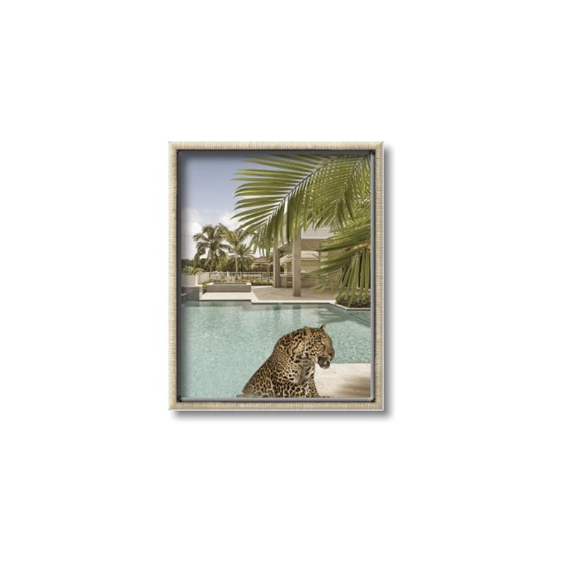 Picture of Gepard in water _GroupedProduct_Rectangle_Portrait_Canvas_Framed_