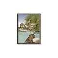 Picture of Gepard in water _GroupedProduct_Rectangle_Portrait_Canvas_Framed_