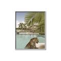 Picture of Gepard in water _GroupedProduct_Rectangle_Portrait_Canvas_Framed_