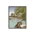 Picture of Gepard in water _GroupedProduct_Rectangle_Portrait_Canvas_Framed_