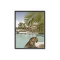 Picture of Gepard in water _GroupedProduct_Rectangle_Portrait_Canvas_Framed_