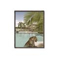 Picture of Gepard in water _GroupedProduct_Rectangle_Portrait_Canvas_Framed_