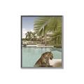 Picture of Gepard in water _GroupedProduct_Rectangle_Portrait_Canvas_Framed_