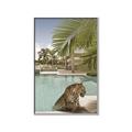 Picture of Gepard in water _GroupedProduct_Rectangle_Portrait_Canvas_Framed_