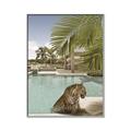Picture of Gepard in water _GroupedProduct_Rectangle_Portrait_Canvas_Framed_